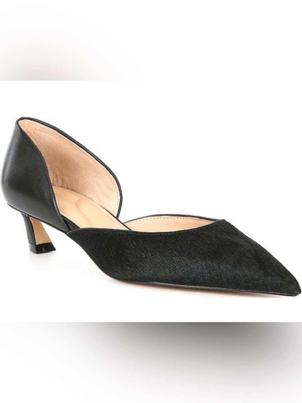 Gianni Bini Black Pointed D'Orsay Low Heel Pump